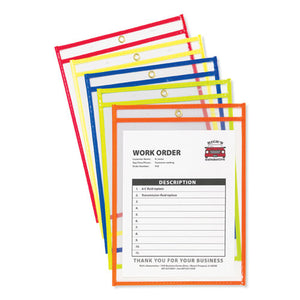 ESCLI43920 - STITCHED SHOP TICKET HOLDER, NEON, ASSORTED 5 COLORS, 75", 9 X 12, 10-PACK