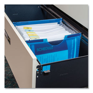 ESCLI58215 - EXPANDING FILE WITH HANGING TABS, 1" EXP, 13 SECTIONS, LETTER, BRIGHT BLUE