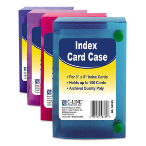 ESCLI58335 - Index Card Case, Holds 100 3 X 5 Cards, Polypropylene, Assorted