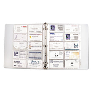 ESCLI61117 - Tabbed Business Card Binder Pages, 20 Cards Per Letter Page, Clear, 5 Pages