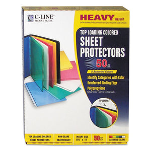 ESCLI62010 - Colored Polypropylene Sheet Protector, Assorted Colors, 2", 11 X 8 1-2, 50-bx