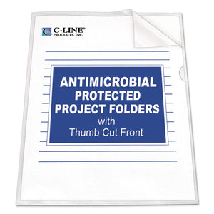 ESCLI62137 - Antimicrobial Project Folders, Jacket, Letter, Polypropylene, Clear, 25-box