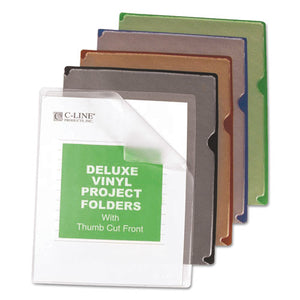 ESCLI62150 - Deluxe Project Jacket Folders, Letter, Vinyl, Black-blue-clear-green-red, 35-box