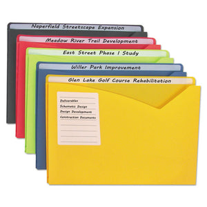 ESCLI63060 - Write-On Expanding Poly File Folders, 1" Exp., Letter, Assorted Colors, 25-bx