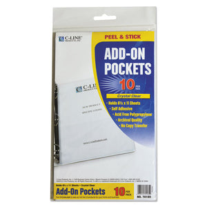 ESCLI70185 - Peel & Stick Add-On Filing Pockets, 25", 11 X 8 1-2, 10-pack
