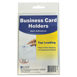 ESCLI70257 - Self-Adhesive Business Card Holders, Top Load, 3 1-2 X 2, Clear, 10-pack
