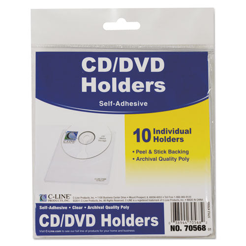 ESCLI70568 - Self-Adhesive Cd Holder, 5 1-3 X 5 2-3, 10-pk