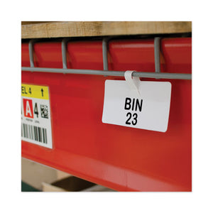 Wire Rack Shelf Tag, Side Load, 3.5 X 1.5, White, 10-pack