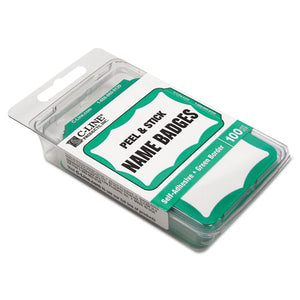 Self-adhesive Name Badges, 3.5 X 2.25, Green, 100-box