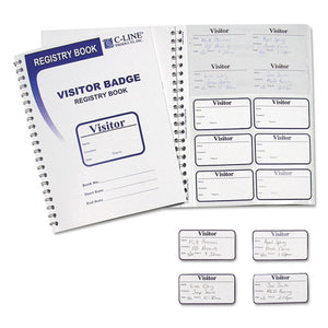 ESCLI97030 - VISITOR BADGES WITH REGISTRY LOG, 3 1-2 X 2, WHITE, 150 BADGES-BOX