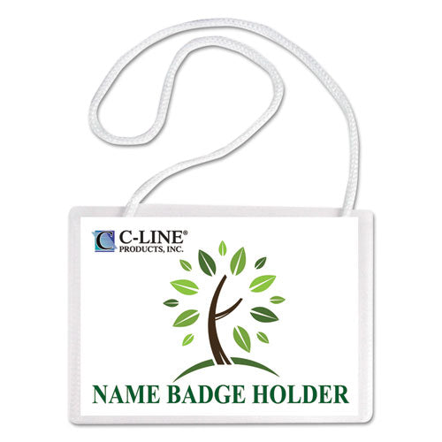 ESCLI97043 - Specialty Name Badge Holder Kits, 4 X 3, White, 50-box