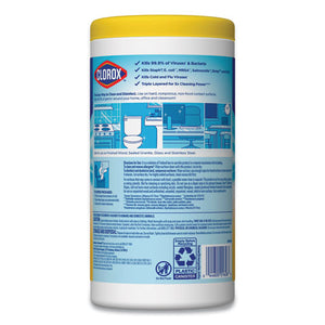 Disinfecting Wipes, 7 X 7 3-4, Crisp Lemon, 75-canister, 6 Canisters-carton