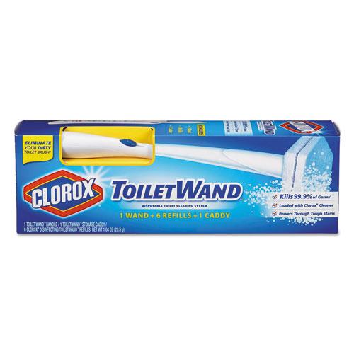 ESCLO03191CT - Toilet Wand Disposable Toilet Cleaning Kit: Handle, Caddy & Refills, 6-carton
