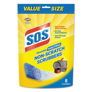 ESCLO10005 - Non-Scratch Soap Scrubbers, Blue, 8-pack, 6 Packs-carton