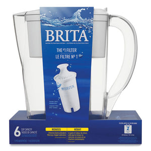 Space Saver Water Filter Pitcher, 48 Oz, 6 Cups