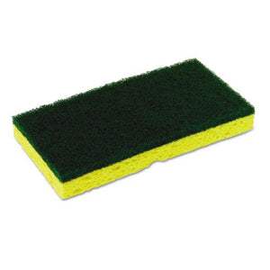 ESCMC74H - Medium-Duty Sponge N' Scrubber, 3 3-8 X 6 1-4, Yellow-green, 3-pk, 8 Pk-ct