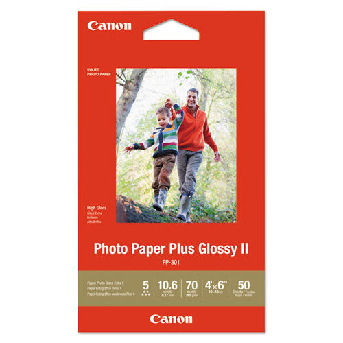 ESCNM1432C005 - Photo Paper Plus Glossy Ii, 70 Lb, 4 X 6, White, 50 Sheets-pack