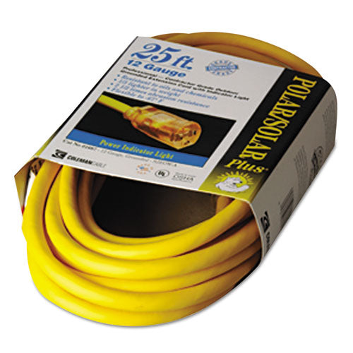 ESCOC01687 - Polar-solar Indoor-Outdoor Extension Cord With Lighted End, 25ft, Yellow