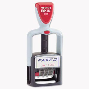 ESCOS011032 - Two-Color Word Dater, 1 3-4 X 1, "faxed," Self-Inking, Blue-red