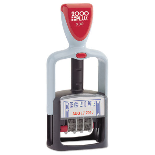 ESCOS011034 - Two-Color Word Dater, 1 3-4 X 1, "received", Self-Inking, Blue-red
