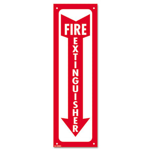 ESCOS098063 - Glow-In-The-Dark Safety Sign, Fire Extinguisher, 4 X 13, Red