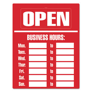 ESCOS098072 - Business Hours Sign Kit, 15 X 19, Red