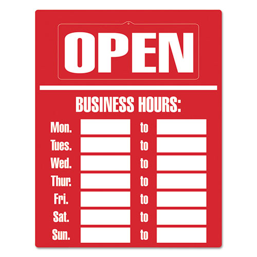 ESCOS098072 - Business Hours Sign Kit, 15 X 19, Red