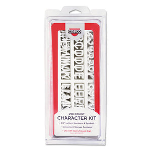 ESCOS098233 - Character Kit, Letters, Numbers, Symbols, White, Helvetica, 258 Pieces