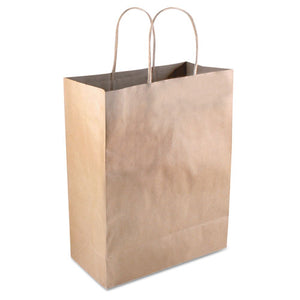 ESCOS098375 - Premium Shopping Bag, Brown Kraft, 8" X 10 1-4", 50-box