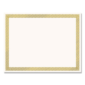 Foil Border Certificates, 8.5 X 11, Ivory-gold, Braided, 12-pack