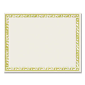 Foil Border Certificates, 8.5 X 11, Ivory-gold, Channel, 12-pack