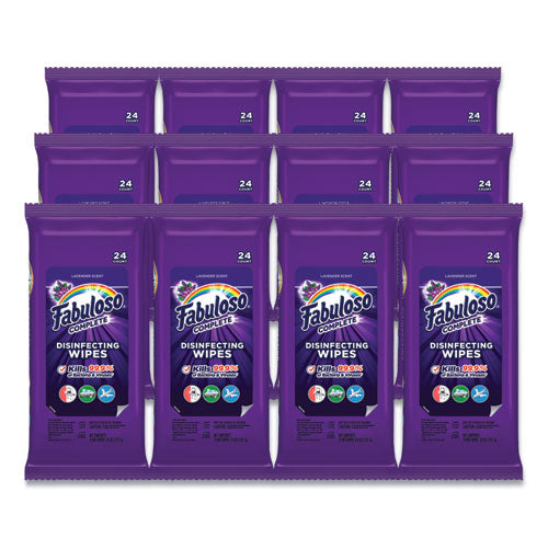 Multi Purpose Wipes, Lavender, 7 X 7, 24-pack, 12 Packs-carton