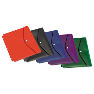 ESCRD14950 - Dual Pocket Snap Envelope, 11 X 8 1-2, Assorted Colors, 5-pack