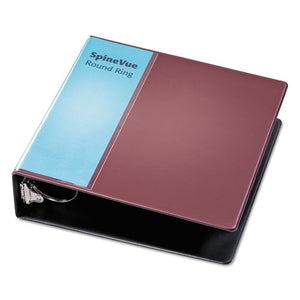 Spine Vue Locking Round Ring Binder, 3 Rings, 3" Capacity, 11 X 8.5, Maroon