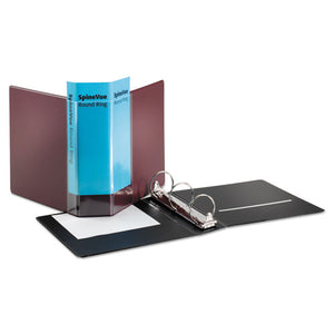 Spine Vue Locking Round Ring Binder, 3 Rings, 3" Capacity, 11 X 8.5, Maroon