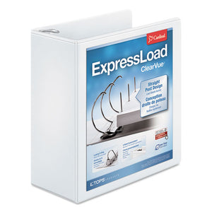 ESCRD49140 - Expressload Clearvue Locking D-Ring Binder, 4" Cap, 11 X 8 1-2, White