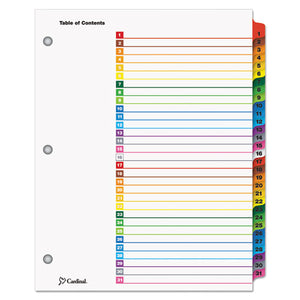 ESCRD60118 - Traditional Onestep Index System, 31-Tab, 1-31, Letter, Multicolor, 31-set