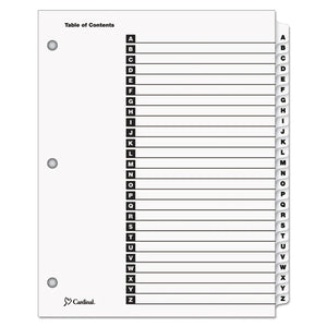 ESCRD60213 - Traditional Onestep Index System, 26-Tab, A-Z, Letter, White, 26-set