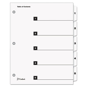 ESCRD60513 - Traditional Onestep Index System, 5-Tab, 1-5, Letter, White, 5-set