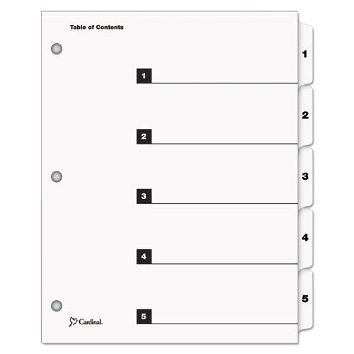 ESCRD60513 - Traditional Onestep Index System, 5-Tab, 1-5, Letter, White, 5-set