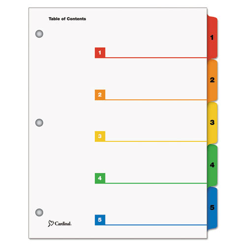 ESCRD60518 - Traditional Onestep Index System, 5-Tab, 1-5, Letter, Multicolor, 5-set