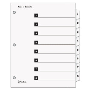 ESCRD60813 - Traditional Onestep Index System, 8-Tab, 1-8, Letter, White, 8-set