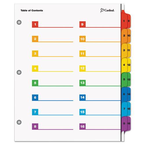 ESCRD60950 - Onestep Printable Table Of Contents-dividers, 16-Tab, 11 X 8 1-2, Multicolor