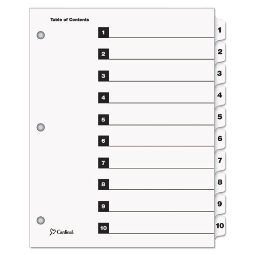 ESCRD61013 - Traditional Onestep Index System, 10-Tab, 1-10, Letter, White, 10-set