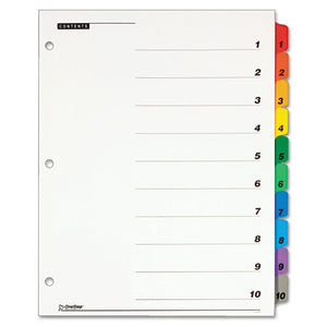 ESCRD61018 - Traditional Onestep Index System, 10-Tab, 1-10, Letter, Multicolor, 10-set