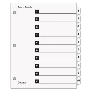 ESCRD61033 - Quickstep Onestep Bulk Index System, Title: 1-10, Letter, White, 24 Sets-box