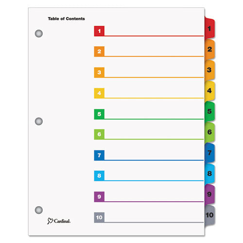 ESCRD61038 - Quickstep Onestep Bulk Index System, Title: 1-10, Letter, Multicolor, 24 Sets-bx