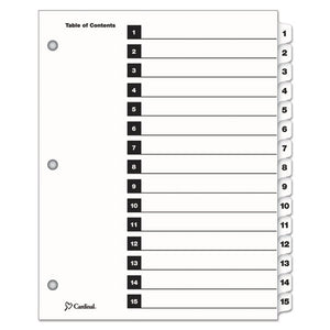 ESCRD61513 - Traditional Onestep Index System, 15-Tab, 1-15, Letter, White, 15-set