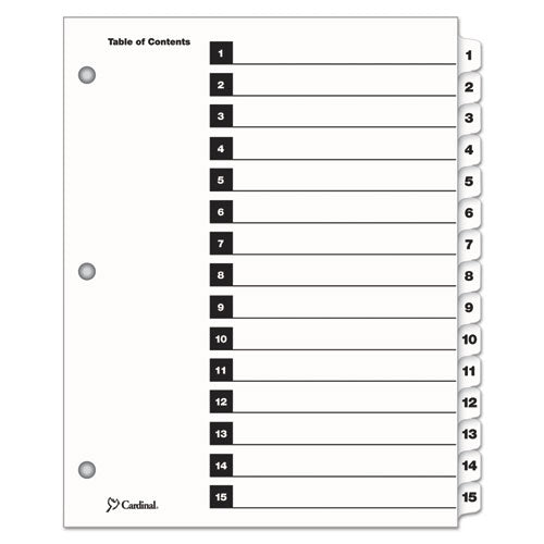 ESCRD61513 - Traditional Onestep Index System, 15-Tab, 1-15, Letter, White, 15-set