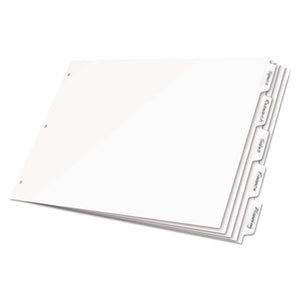 ESCRD84270 - Write 'n Erase Tabloid Index Dividers, 5-Tab, White